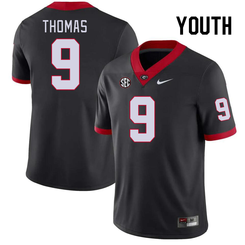 Youth #9 Rara Thomas Georgia Bulldogs College Football Jerseys Stitched-Black